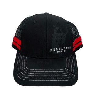 Pendleton Whisky Black Red Striped Let’er Buck Adjustable Snapback Trucker Hat